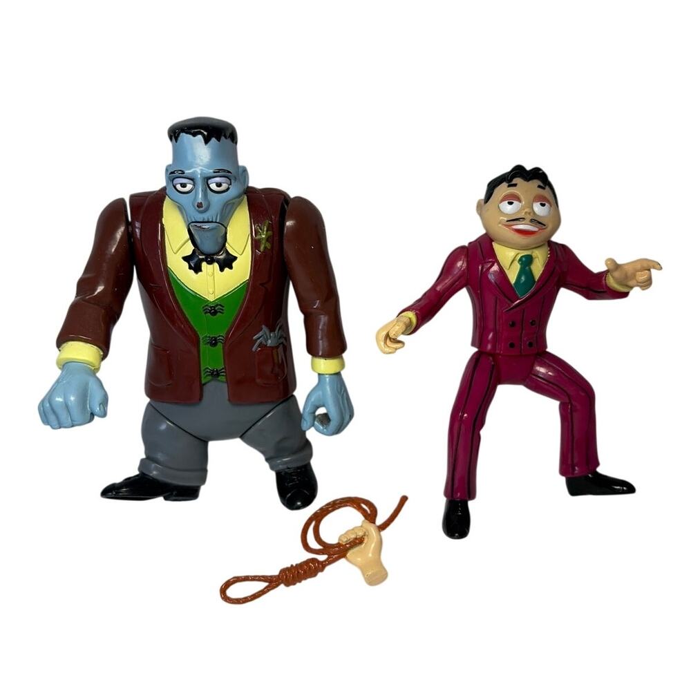 1992 Playmates The Addams Family Gomez and Lurch Plastic Figures Toy Bundle